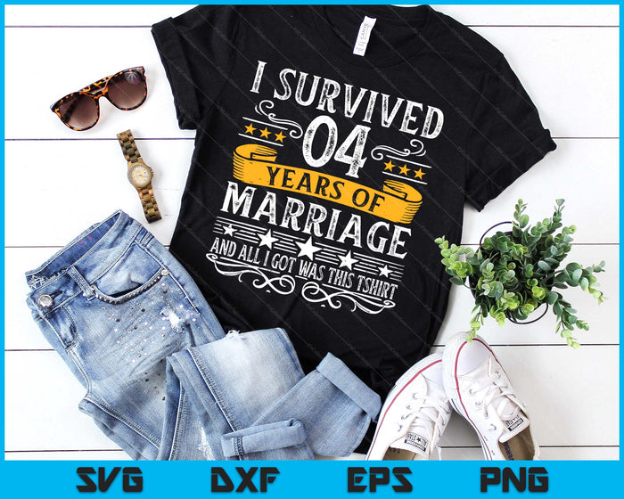 4th Wedding Anniversary Couples Husband Wife 4 Years SVG PNG Digital Printable Files