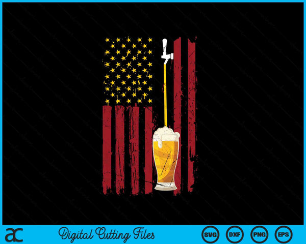 4th of July American flag beer brewing SVG cut file