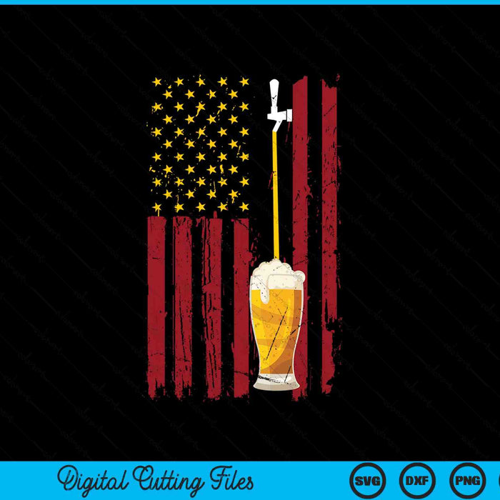 4th of July American flag beer brewing SVG cut file