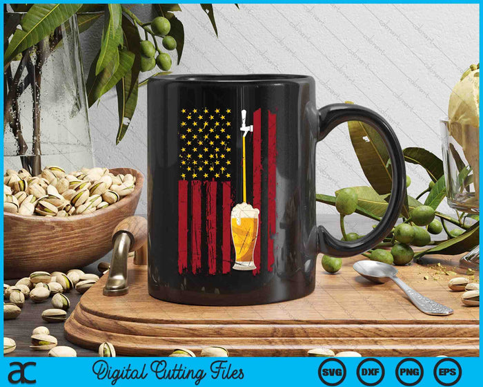 4th of July American Flag Beer Brewing SVG PNG Digital Cutting File