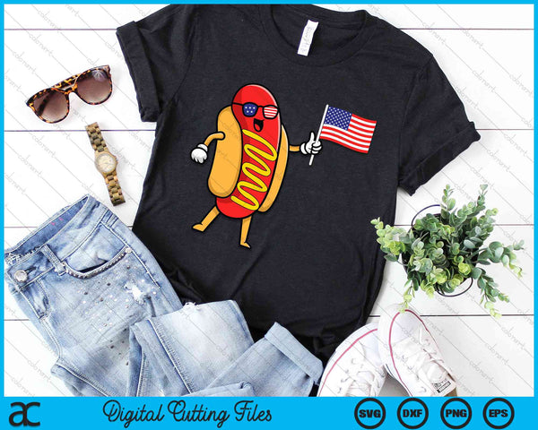 4th of July Hot Dog Hotdog SVG PNG Digital Cutting File - on a t-shirt