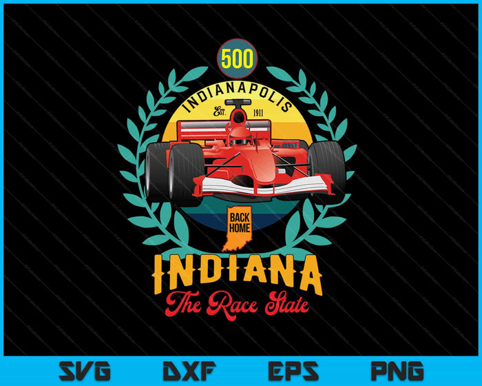 500 Indianapolis Indiana de Race State geruite vlag SVG PNG snijden afdrukbare bestanden