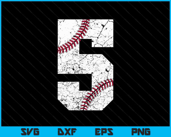 5th Birthday 2023 Baseball SVG PNG Cutting Printable Files