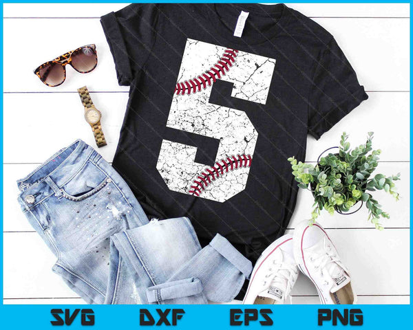 5to cumpleaños 2023 Béisbol SVG PNG Cortando archivos imprimibles - on a t-shirt