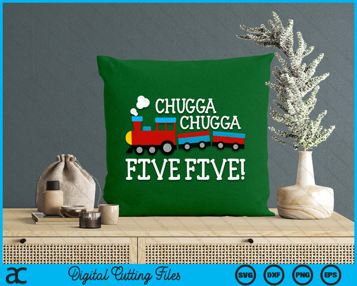 5th Birthday Boy Train Chugga Chugga Five Five SVG PNG Digital Cutting Files