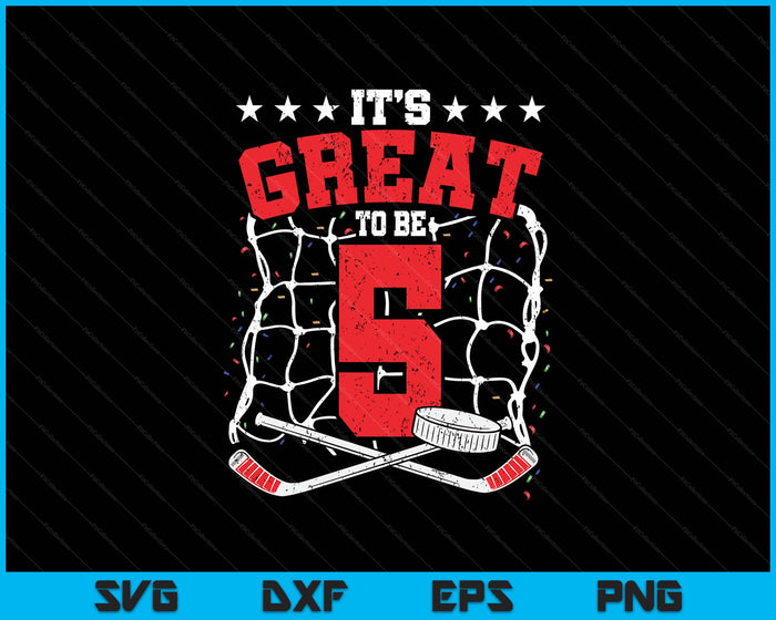 5th Birthday Hockey Lovers It's Great To Be 5 Years Old SVG PNG Digital Printable Files