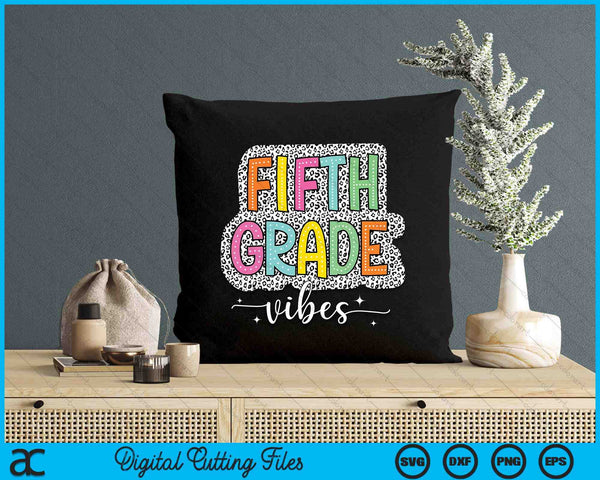 5th Fifth Grade Vibes Back To School Dalmatian Dots SVG PNG Digital Printable Files