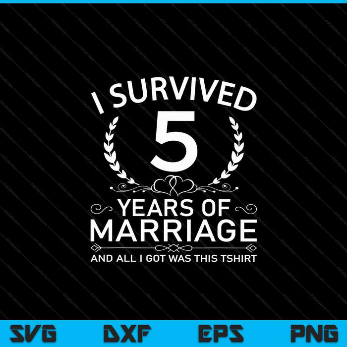 5th wedding anniversary couples 5 years SVG cut file