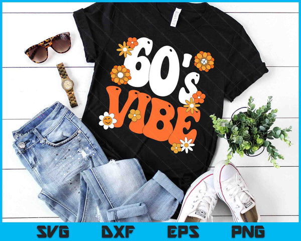 60's Vibe Costume 60s Party Outfit Groovy Hippie Peace Retro SVG PNG Digital Printable Files