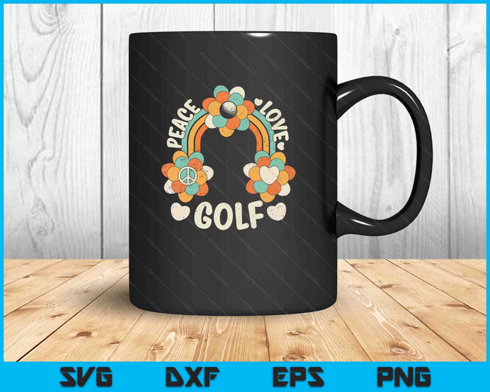 60s 70s Groovy Rainbow Outfit Hippie Lover Peace Love Golf SVG PNG Digital Printable Files