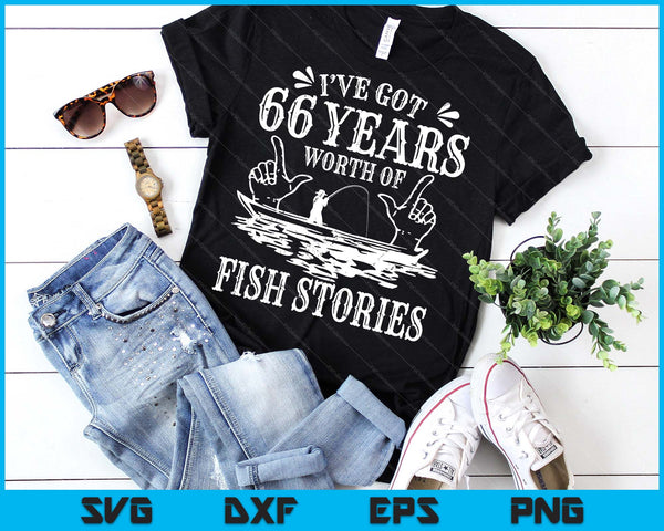 66th Birthday Fisherman Funny Bass Fishing SVG PNG Digital Printable Files
