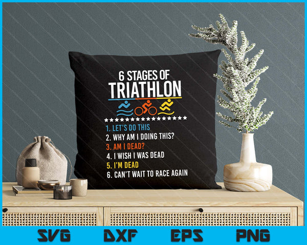 6 Stages Of Triathlon Athlete Running Swimming Bicycling SVG PNG Digital Printable Files