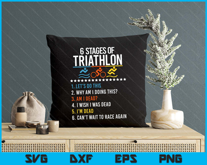 6 Stages Of Triathlon Athlete Running Swimming Bicycling SVG PNG Digital Printable Files