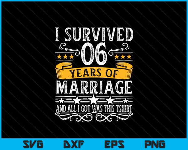 6th wedding anniversary couples husband wife 6 years SVG cut file