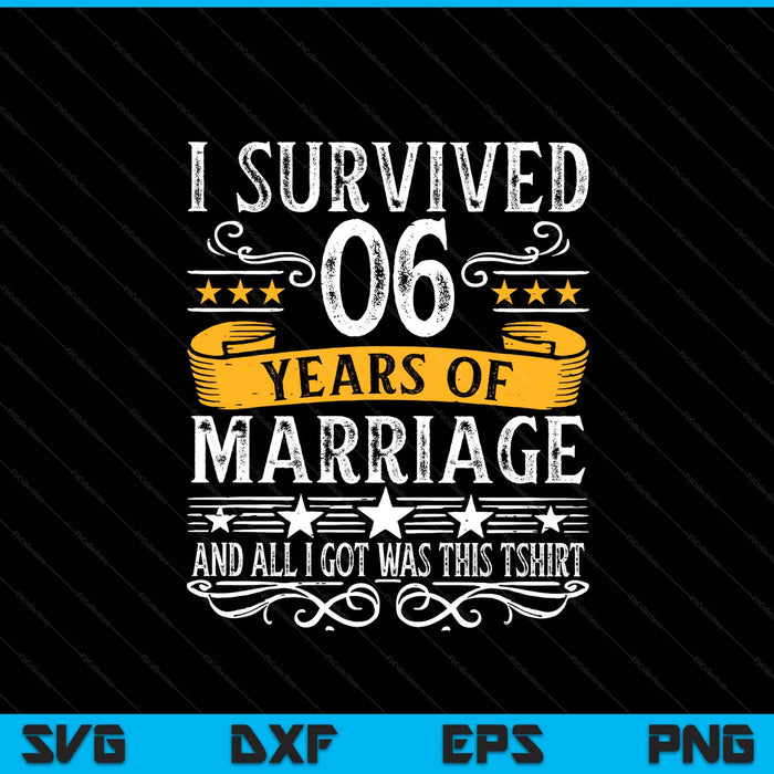 6th wedding anniversary couples husband wife 6 years SVG cut file