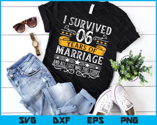 6th Wedding Anniversary Couples Husband Wife 6 Years SVG PNG Digital Printable Files