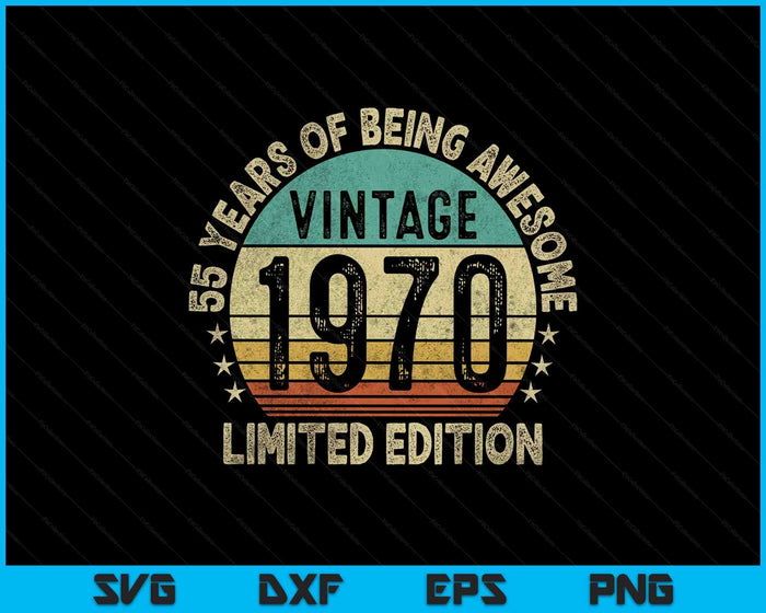 70 Years Old Gifts Vintage 1955 Funny 70th Birthday Retro SVG PNG Digital Printable Files