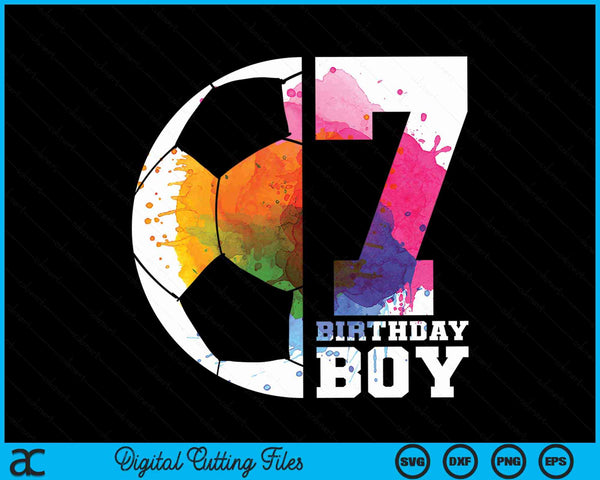 7 birthday boy soccer 7th SVG cut file
