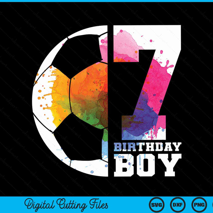 7 birthday boy soccer 7th SVG cut file