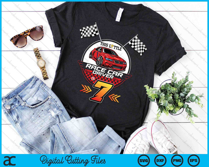 7 Year Old Race Car Birthday 7th Racing Party SVG PNG Digital Printable Files