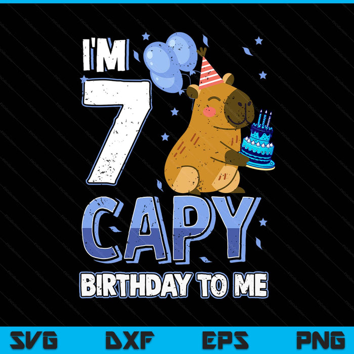 7 years capy birthday to me boys 7th capybara SVG cut file