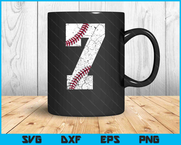 7mo cumpleaños 2023 Béisbol SVG PNG Cortar archivos imprimibles