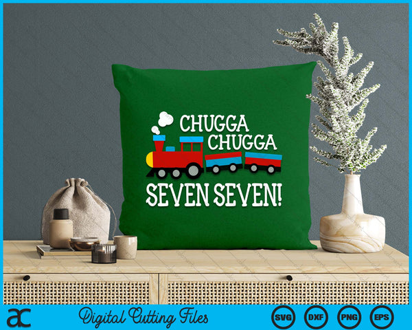 7th Birthday Boy Train Chugga Chugga Seven Seven SVG PNG Digital Cutting Files