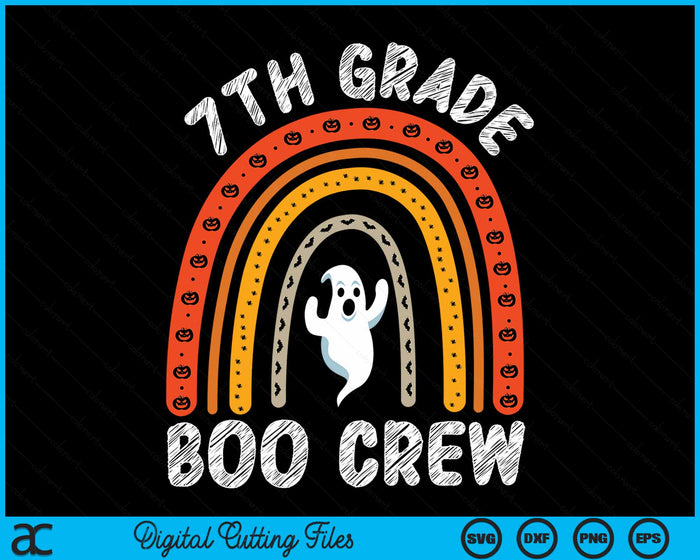 7th Grade Boo Crew Teacher Student Halloween Costume SVG PNG Digital Cutting File