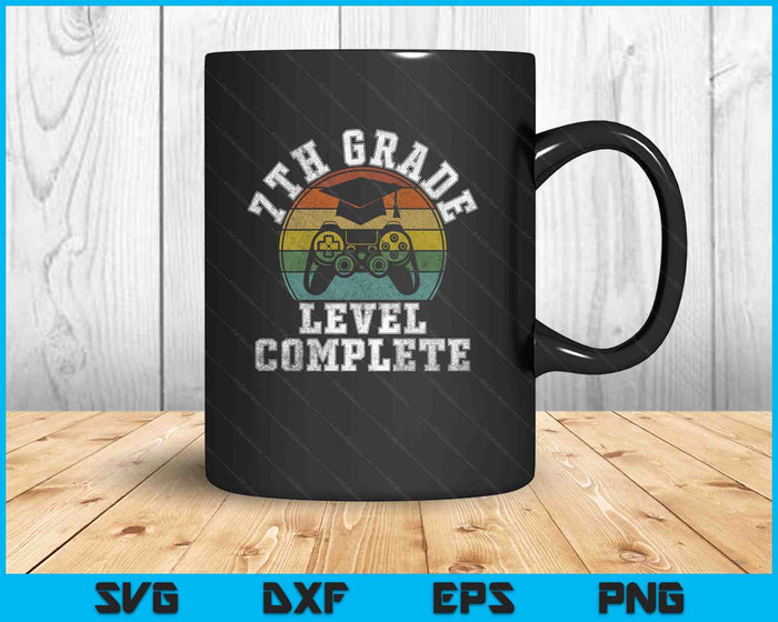 7th Grade Level Complete Third Grade Graduation Video Gamer SVG PNG Digital Printable Files