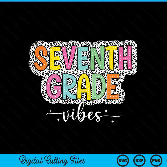 7th seventh grade vibes back to school Dalmatian dots SVG cut file