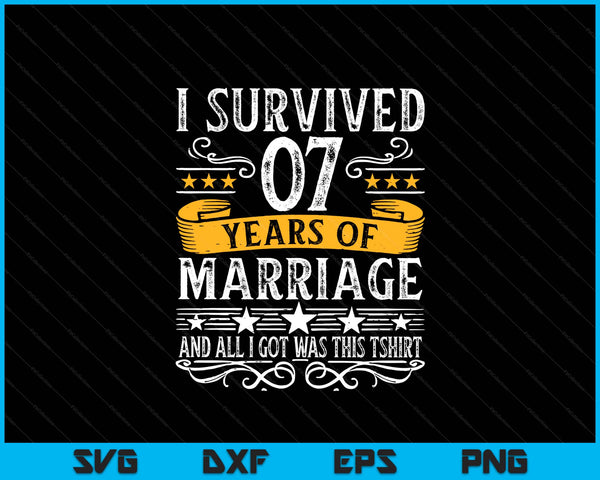 7th wedding anniversary couples husband wife 7 years SVG cut file