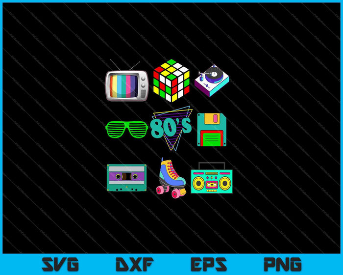 80's Retro Fashion Throwback Cultuur Disco Muziek Party Lover SVG PNG Snijden afdrukbare bestanden