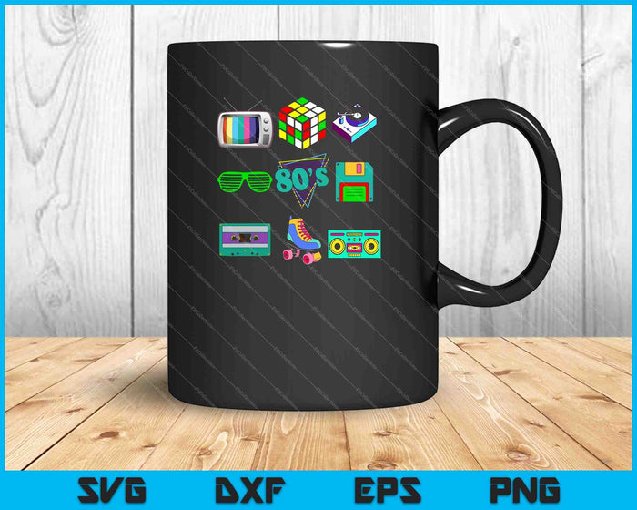 80's Retro Fashion Throwback Cultuur Disco Muziek Party Lover SVG PNG Snijden afdrukbare bestanden