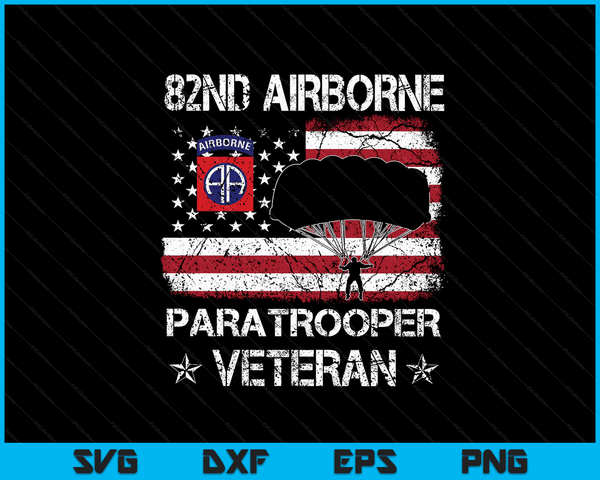 82e Airborne Paratrooper Veteraan Vlag Veteranendag SVG PNG Digitale afdrukbare bestanden