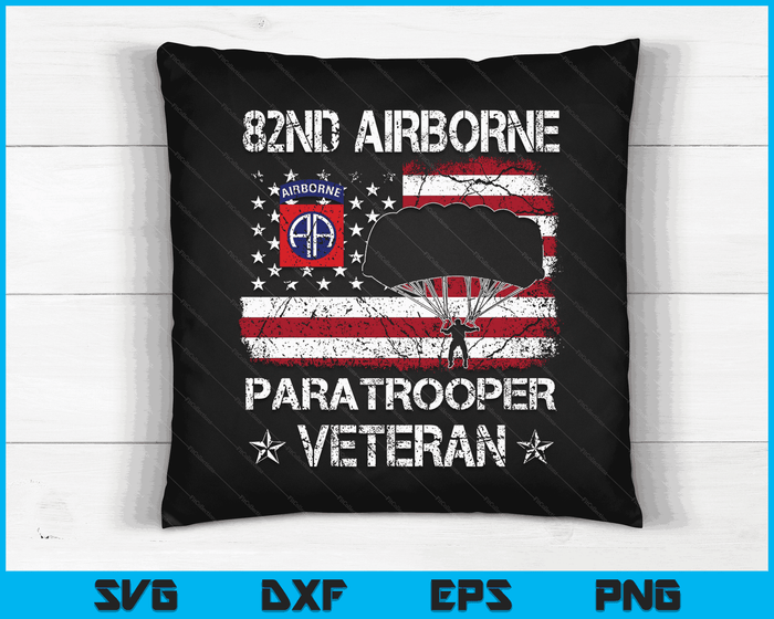 82e Airborne Paratrooper Veteraan Vlag Veteranendag SVG PNG Digitale afdrukbare bestanden