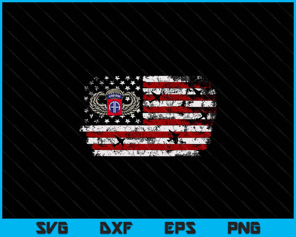 82nd Army Airborne Division Flag Veterans Day Gift SVG PNG Digital Cutting Files