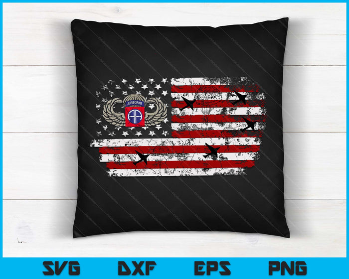 82nd Army Airborne Division Flag Veterans Day Gift SVG PNG Digital Cutting Files