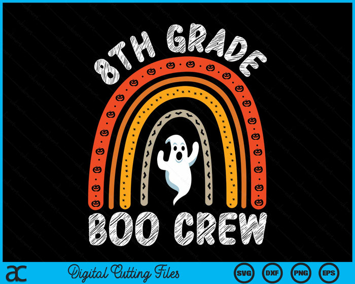 8th Grade Boo Crew Teacher Student Halloween Costume SVG PNG Digital Cutting File