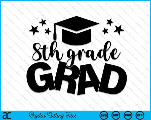 8e rang Grad middelbare school afstuderen SVG PNG digitale snijbestanden