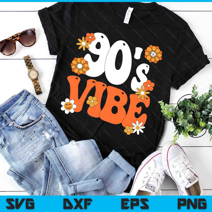 90's Vibe Costume 90s Party Outfit Groovy Hippie Peace Retro SVG PNG Digital Printable Files