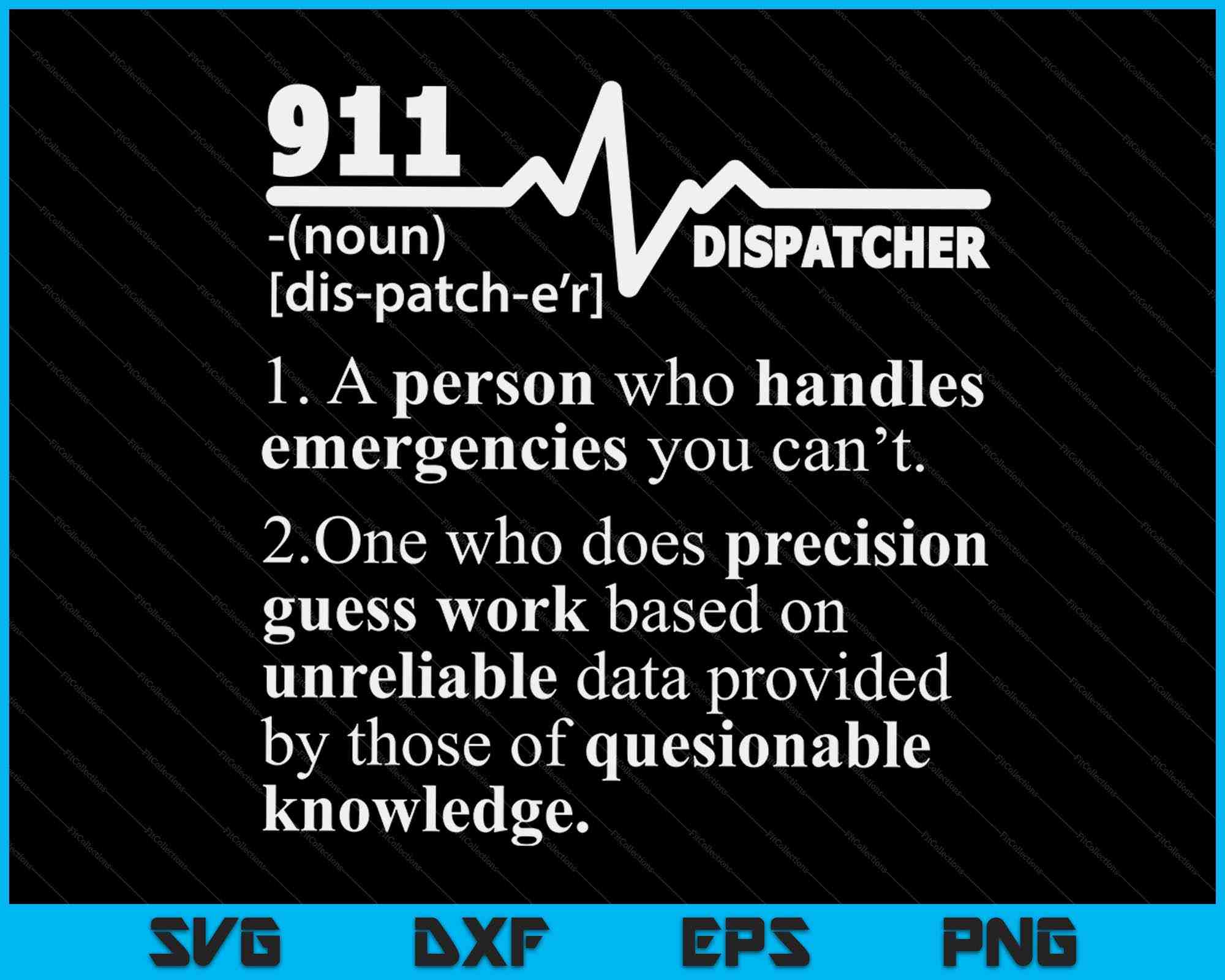 911 Dispatcher Definition Handles Emergencies Dispatch SVG PNG Files ...