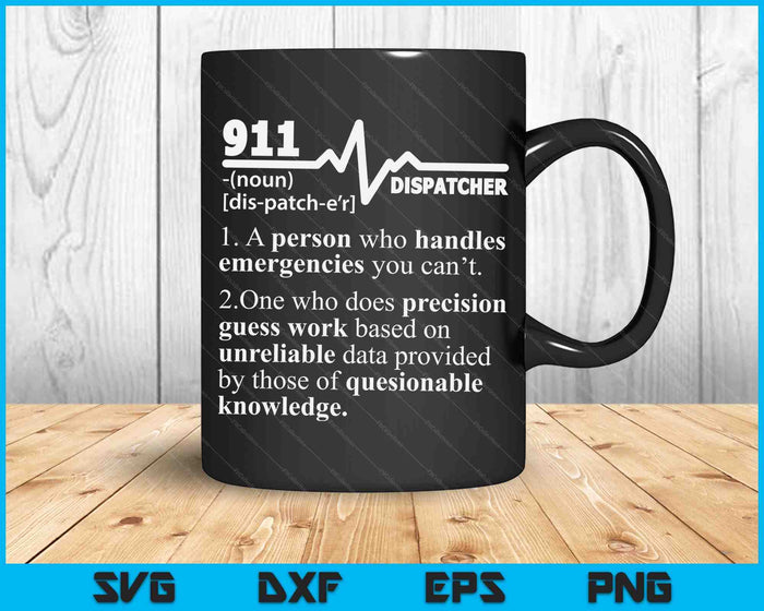 911 Dispatcher Definition behandelt noodgevallen en verzendt SVG PNG digitale snijbestanden