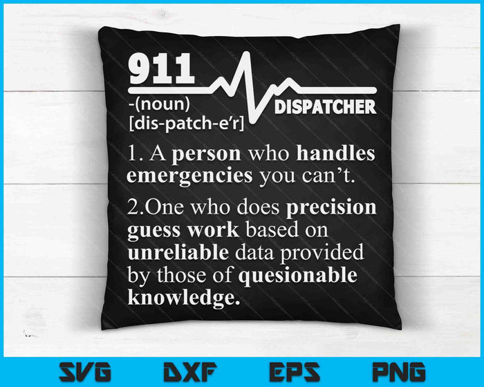 911 Dispatcher Definition Handles Emergencies Dispatch SVG PNG Digital Cutting Files