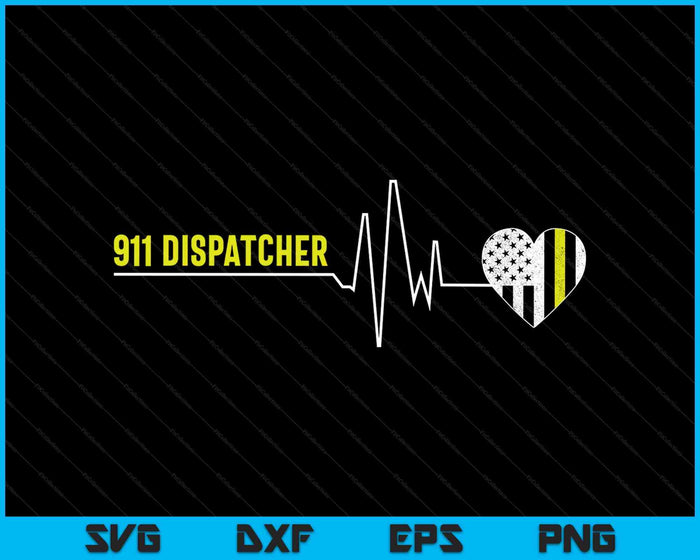 911 Dispatcher Heartbeat Funny 911 Dispatcher SVG PNG Digital Printable Files