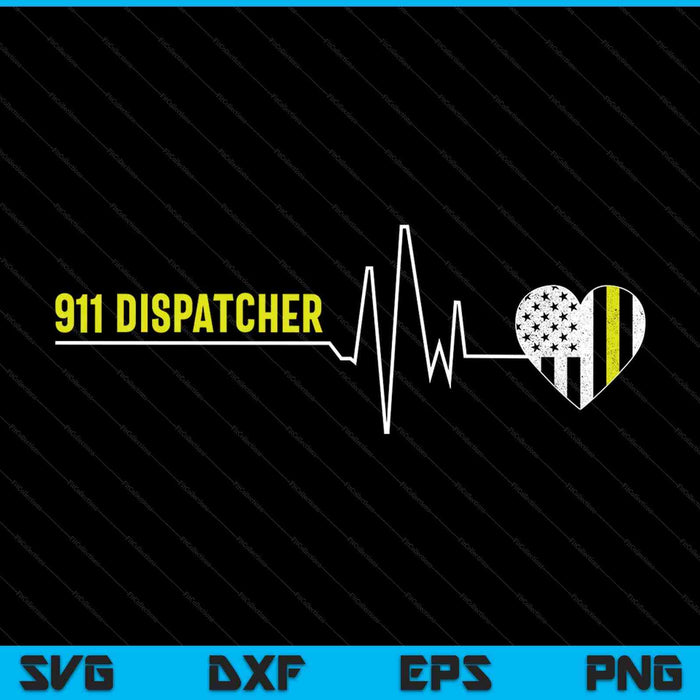 911 dispatcher heartbeat SVG cut file