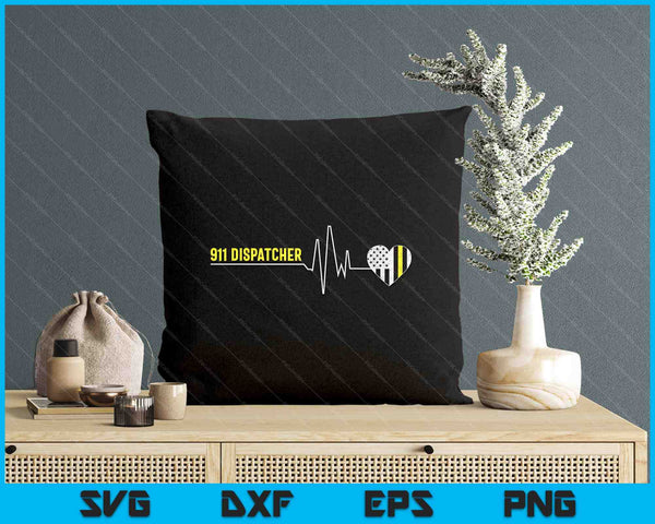 911 Dispatcher Heartbeat Funny 911 Dispatcher SVG PNG Digital Printable Files