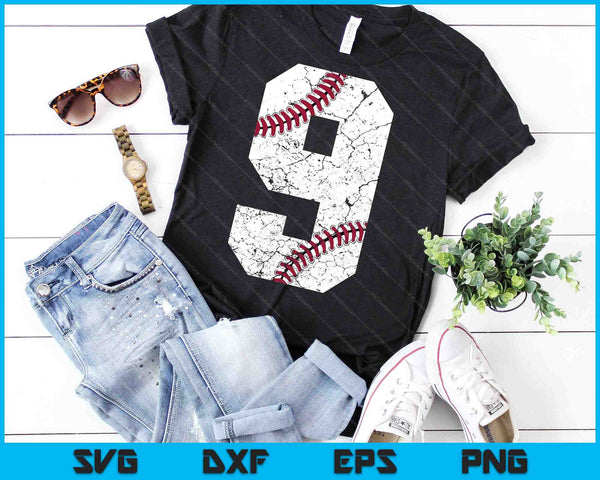 9th Birthday 2023 Baseball SVG PNG Cutting Printable Files - on a t-shirt