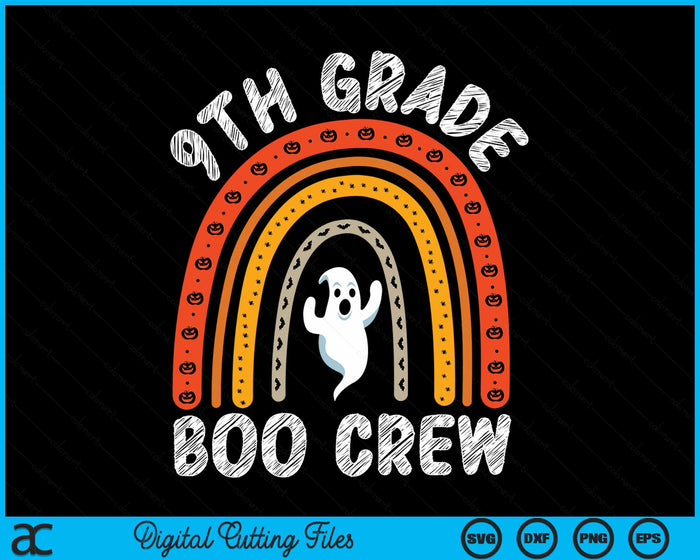 9th Grade Boo Crew Teacher Student Halloween Costume SVG PNG Digital Cutting File