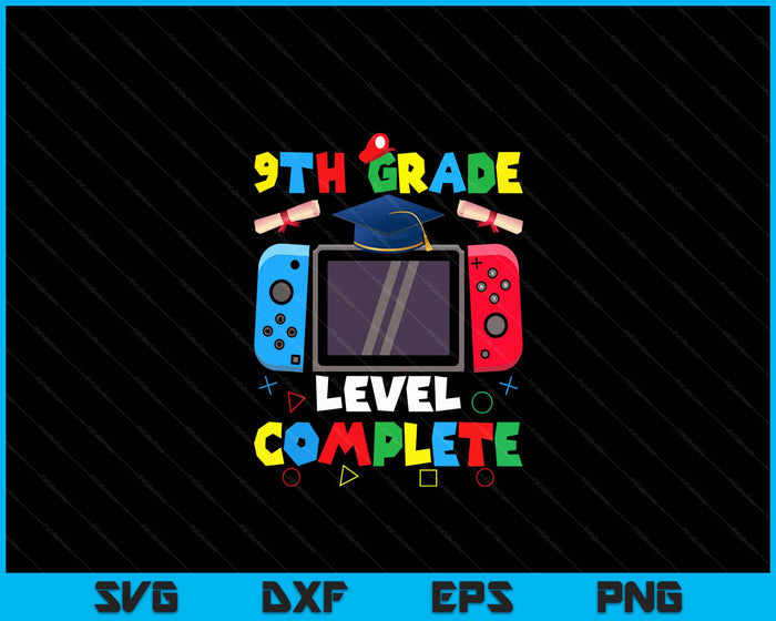 9th Grade Level Complete Graduation Class 2024 Boys Gamer SVG PNG Digital Cutting Files