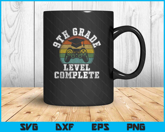 9th Grade Level Complete Third Grade Graduation Video Gamer SVG PNG Digital Printable Files